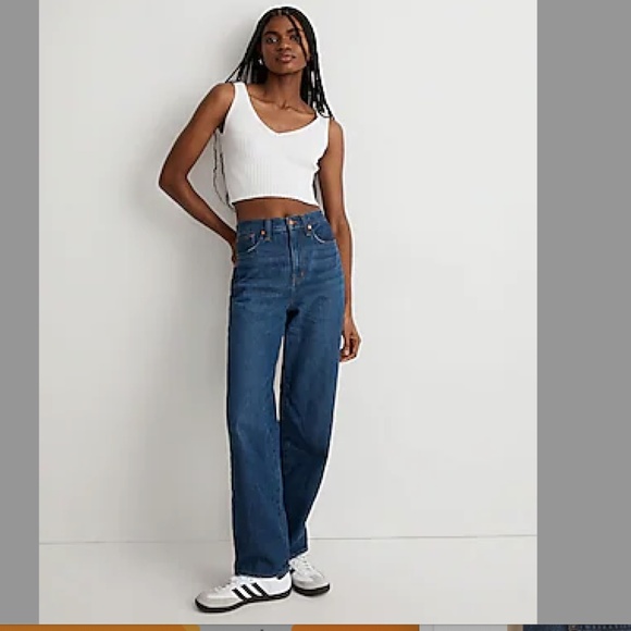 NWT Madewell sz 32 jeans Baggy straight Dark Worn Indigo Wash New unworn jeans